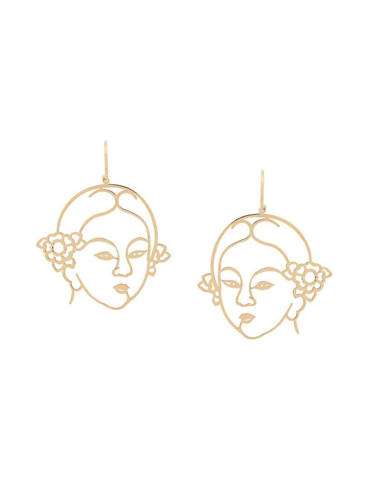 Simone Rocha Face Earrings - Gold
