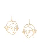 Simone Rocha Face Earrings - Gold