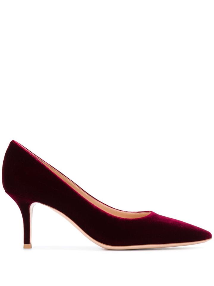 Gianvito Rossi 70 Velvet Pumps - Red