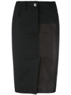Haider Ackermann - Panelled Pencil Skirt - Women - Cotton/linen/flax/leather/rayon - 38, Black, Cotton/linen/flax/leather/rayon