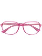 Gucci Eyewear Round Oversized Glasses - Pink & Purple