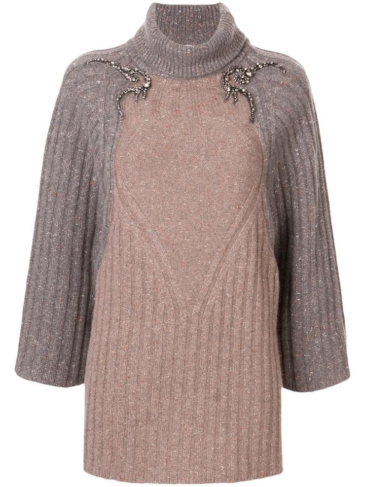 Antonio Marras Metallic Knit Roll Neck Jumper - Grey