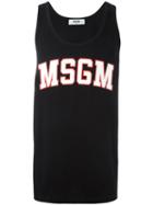 Msgm Logo Print Top, Men's, Size: Xl, Black, Cotton