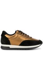 Paule Ka Metallic Leather Sneakers - Gold
