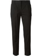 Dolce & Gabbana Cropped Trousers, Women's, Size: 44, Black, Cotton/polyamide/spandex/elastane