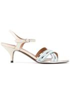 L'autre Chose Cross Strap Sandals - White