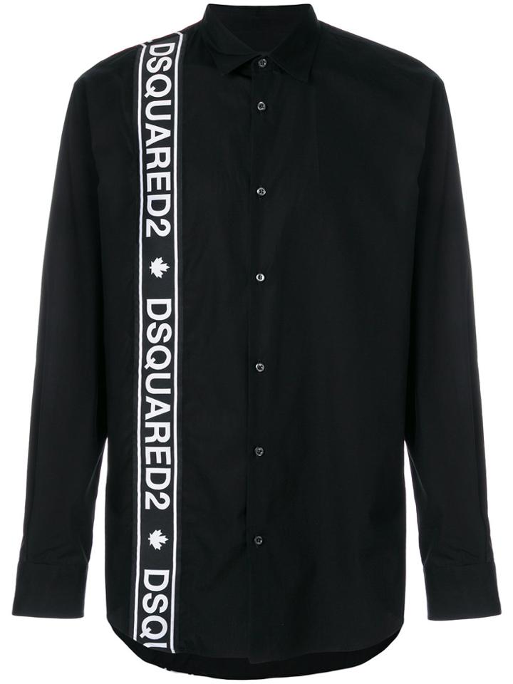 Dsquared2 Logo Stripe Shirt - Black