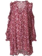 Magda Butrym Floral Cold-shoulder Dress - Pink & Purple