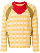 Maison Margiela Geometric Patterned Knit Jumper - Yellow & Orange