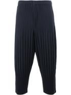 Homme Plissé Issey Miyake Pleated Cropped Trousers, Size: 2, Grey, Polyester