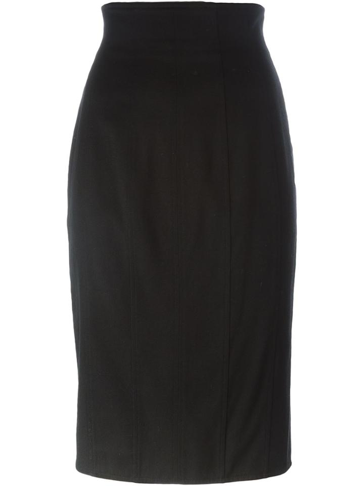 Christian Dior Vintage Midi Pencil Skirt - Black
