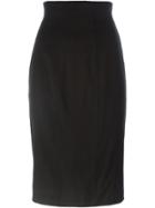 Christian Dior Vintage Midi Pencil Skirt - Black