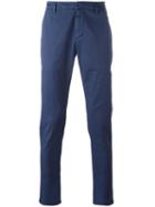Dondup Printed Straight Trousers, Men's, Size: 31, Blue, Cotton/spandex/elastane