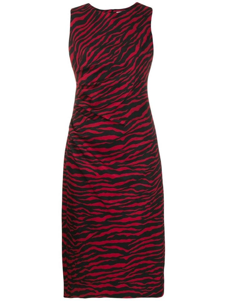 P.a.r.o.s.h. Zebra Print Midi Dress - Red