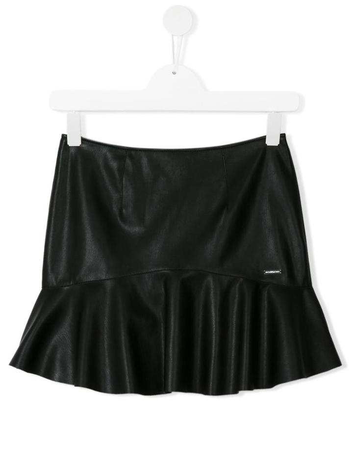 Dsquared2 Kids Leather Effect Mini Skirt, Girl's, Size: 16 Yrs, Black