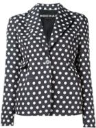 Rochas Polka Dot Print Blazer, Women's, Size: 44, Black, Cotton/silk/viscose