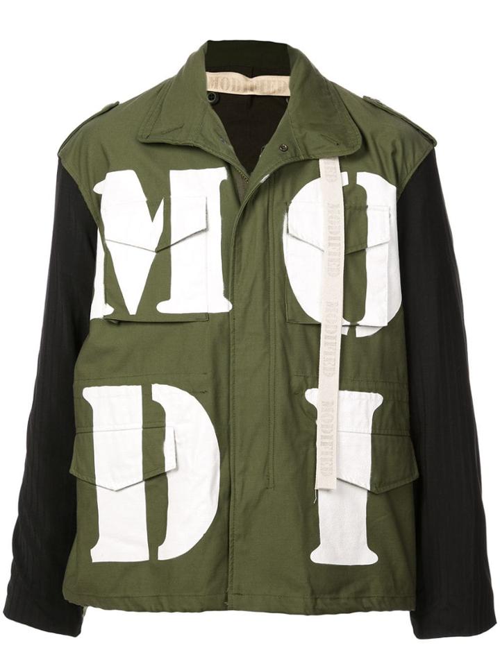Maison Mihara Yasuhiro Painted Military Jacket - Green