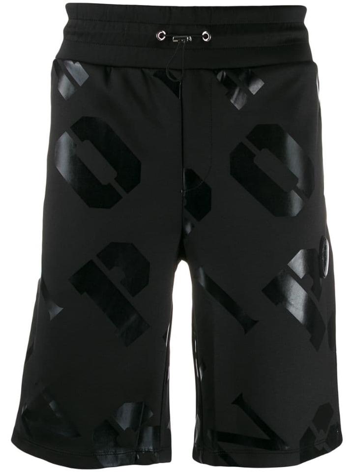 Plein Sport All-over Logo Track Shorts - Black