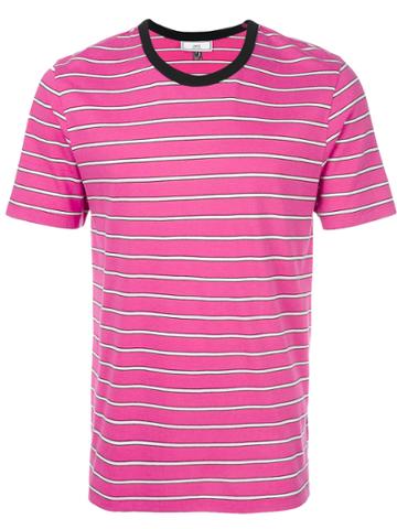 Ami Alexandre Mattiussi Striped Short Sleeves T-shirt - Pink & Purple