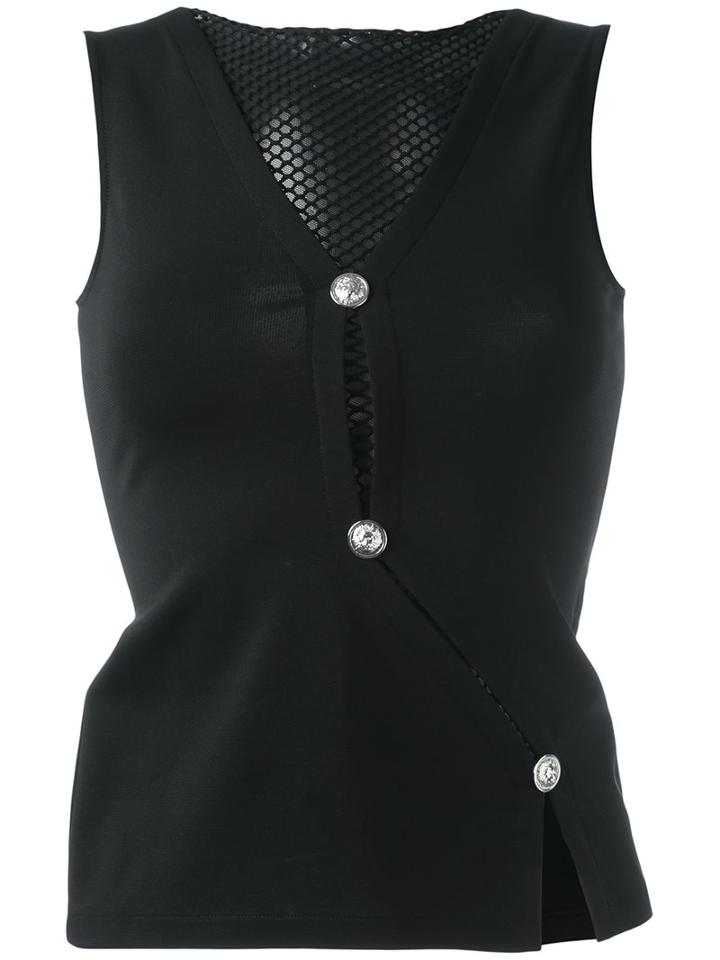 Versus Sheer Detail Peplum Blouse