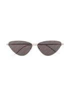 Balenciaga Eyewear Logo Print Cat-eye Sunglasses - Silver