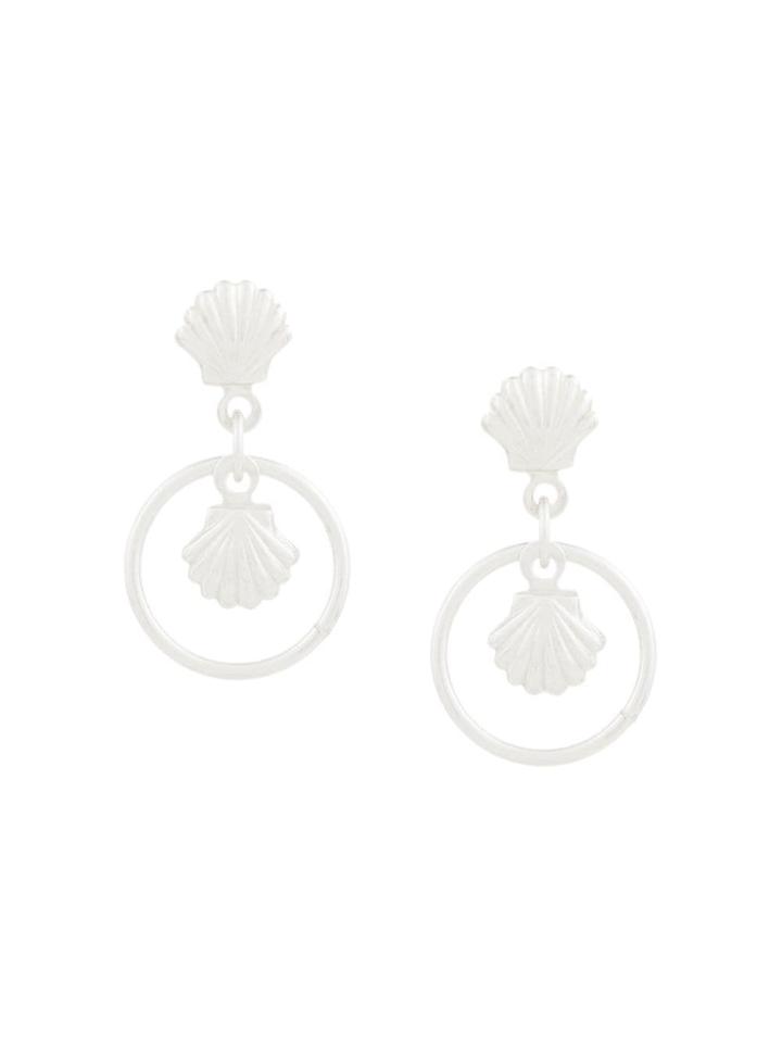 Petite Grand Shell Earrings - Metallic