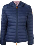 Save The Duck Hooded Puffer Jacket, Women's, Size: 5, Blue, Nylon