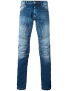 Philipp Plein So Biker Skinny Jeans, Men's, Size: 30, Blue, Cotton/spandex/elastane