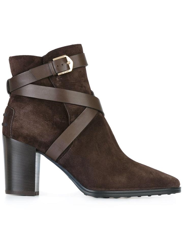 Tod's Strapped Ankle Boots - Brown