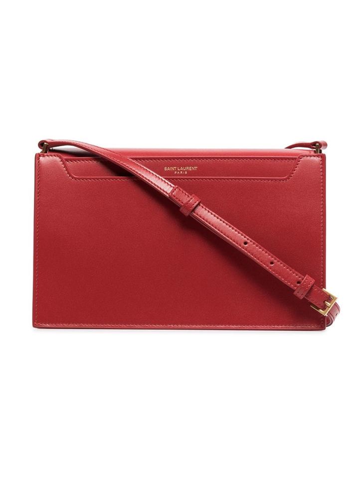 Saint Laurent Red Catherine Leather Shoulder Bag