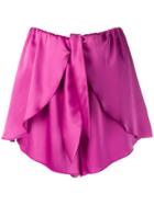 Nanushka Naila Rose Bud Satin Shorts - Purple