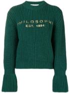 Philosophy Di Lorenzo Serafini Knitted Logo Sweater - Green