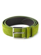 Orciani Classic Belt, Men's, Size: 95, Green, Leather/suede