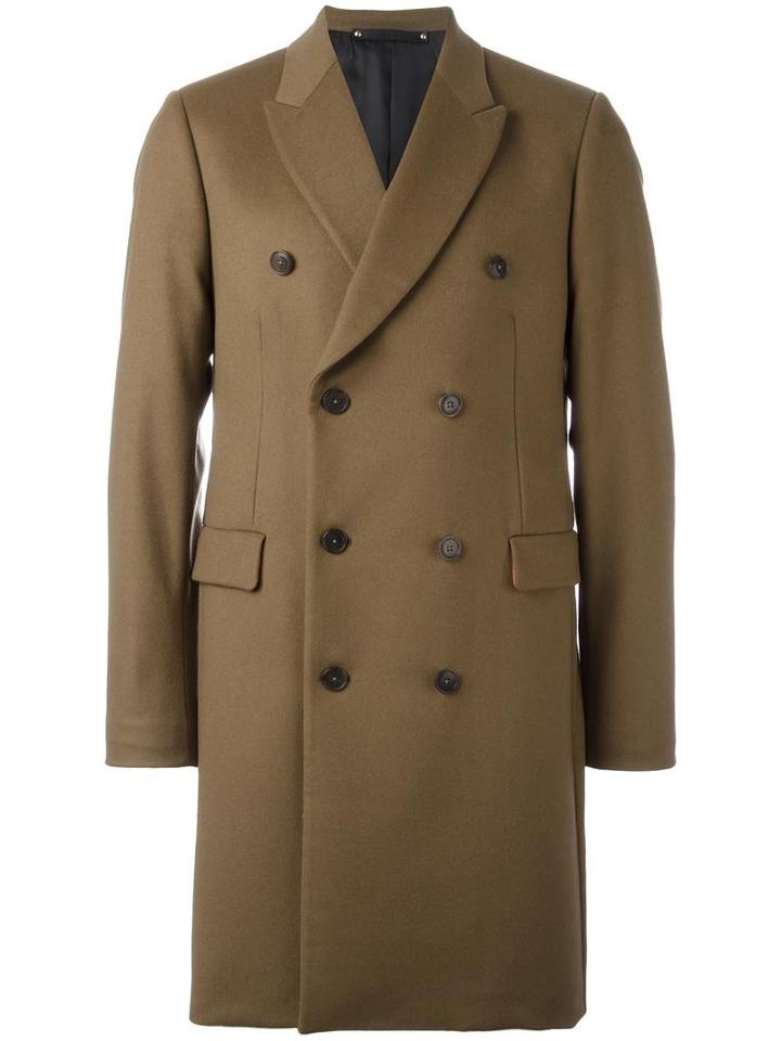 Paul Smith Double-breasted Peaked Lapels Coat, Men's, Size: 52, Brown, Wool/cashmere/cupro