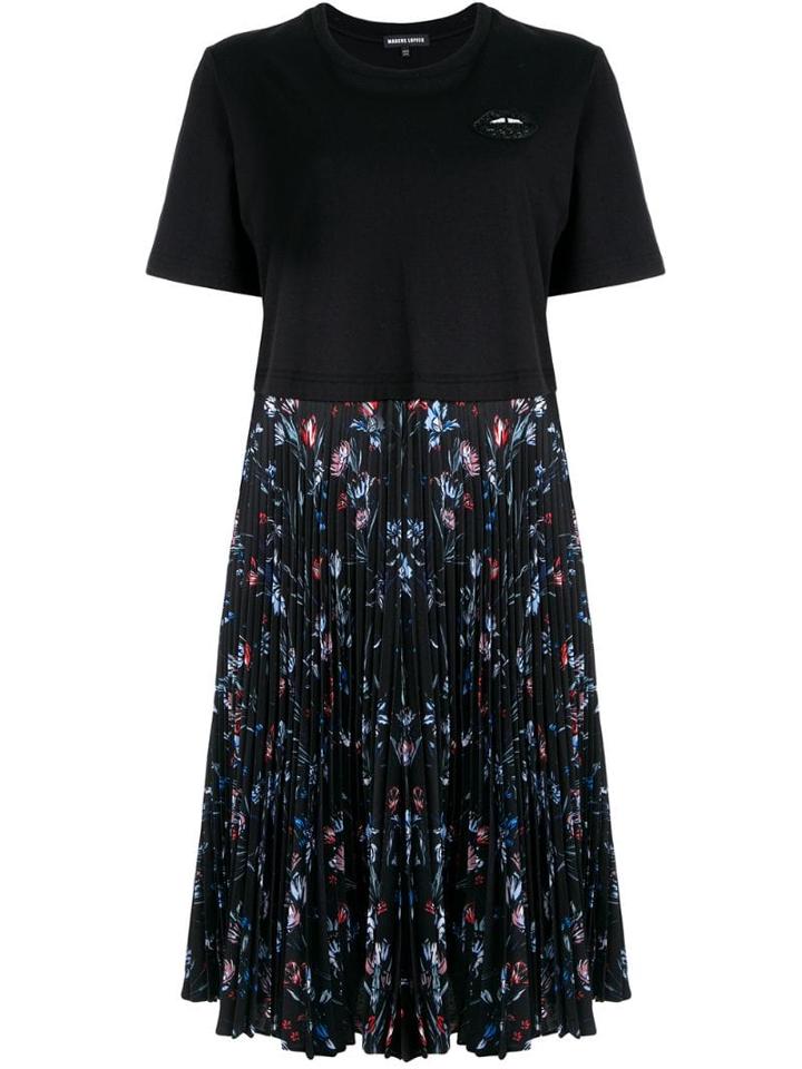 Markus Lupfer T-shirt Pleated Dress - Black