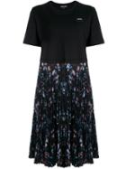 Markus Lupfer T-shirt Pleated Dress - Black
