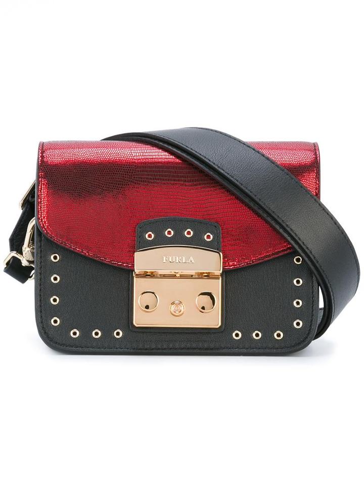 Furla Two-tone Shoulder Bag, Women's, Red, Leather/metal (other)