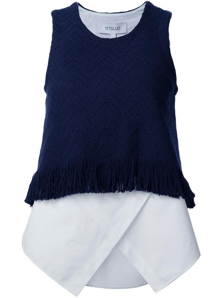 Derek Lam 10 Crosby Frayed Sleeveless Top