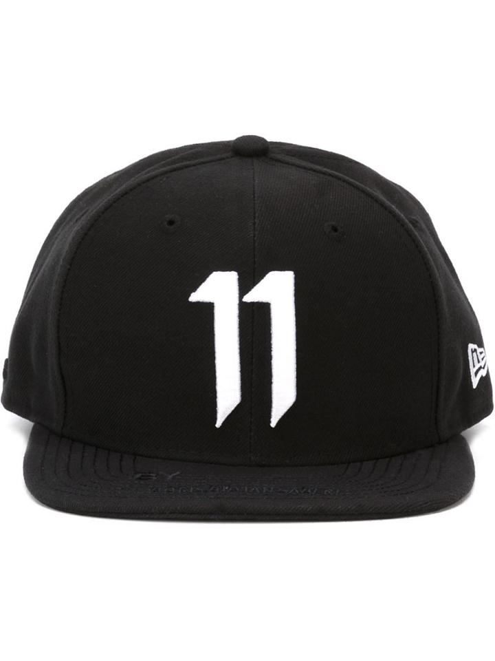 11 By Boris Bidjan Saberi '11' Logo Patch Cap, Men's, Black, Polyester