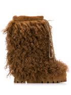 Casadei Lamb Fur Trim Boots - Brown