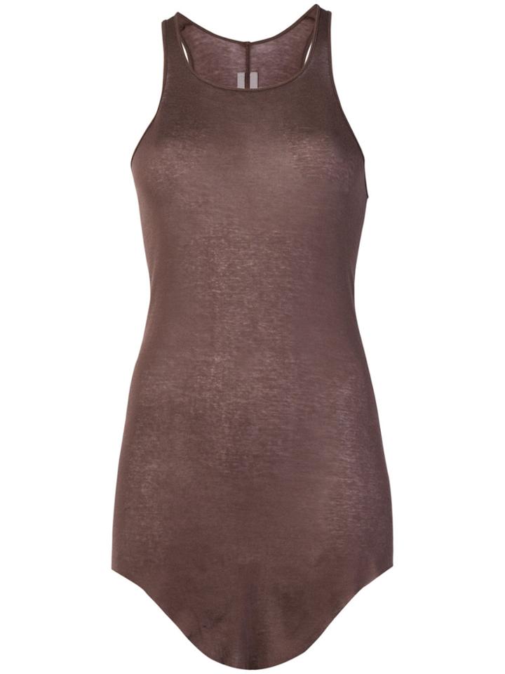 Rick Owens Longline Vest Top - Brown