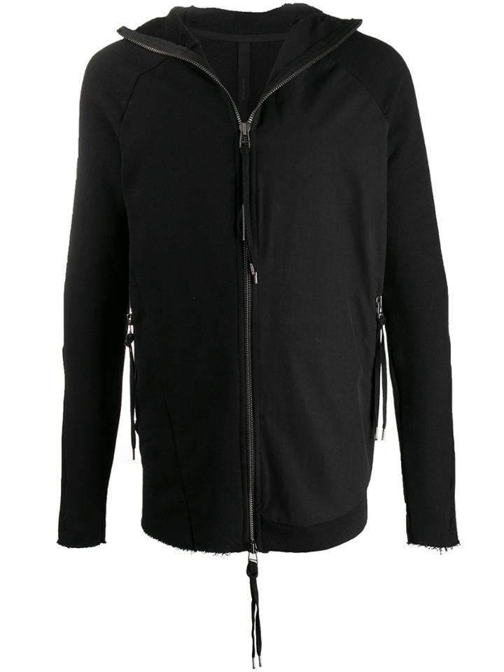 Army Of Me Distressed Zip Front Hoodie - Black