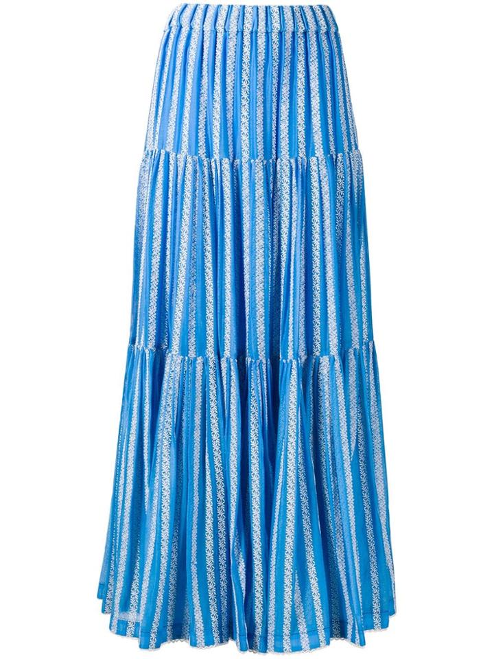 Tory Burch Embroidered Maxi Skirt - Blue