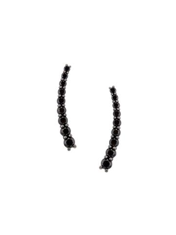 Alinka 'dasha' Black Diamond Large Slider Earrings, Women's, Metallic