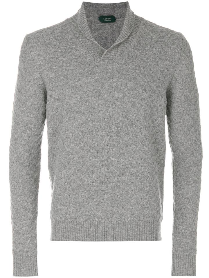 Zanone Shawl Collar Jumper - Grey