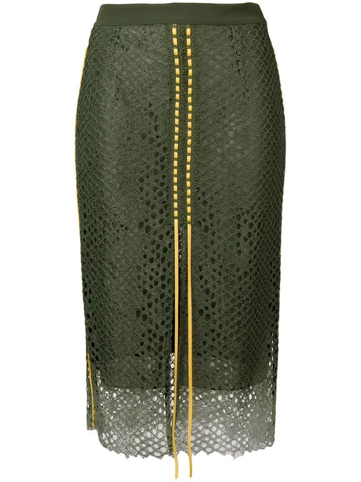 Pinko High-waist Mesh Skirt - Green
