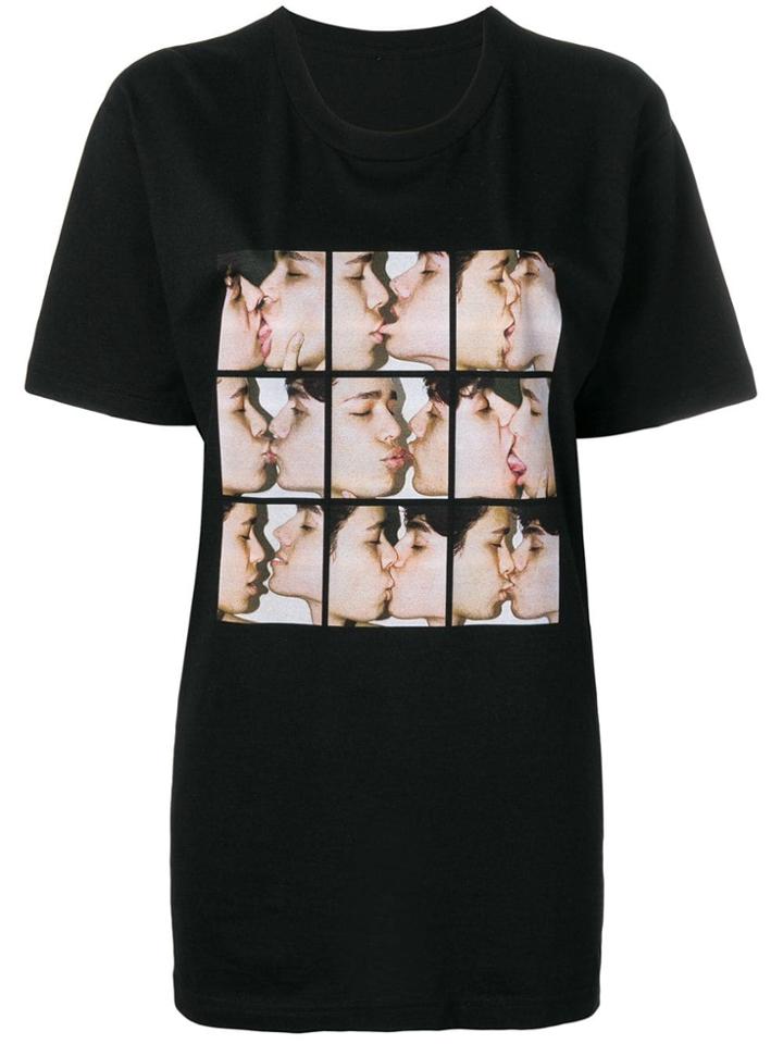 House Of Holland Multi Kiss Print T-shirt - Black
