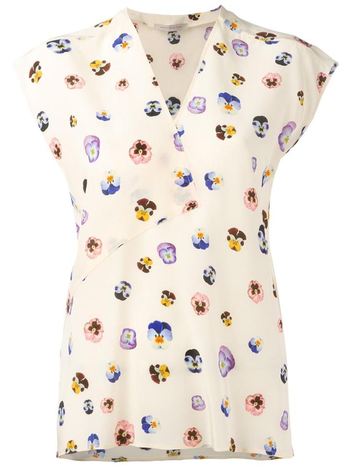 Christopher Kane Ditsy Pansy Print Blouse - Nude & Neutrals
