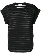 Snobby Sheep Striped Sheer Top - Black