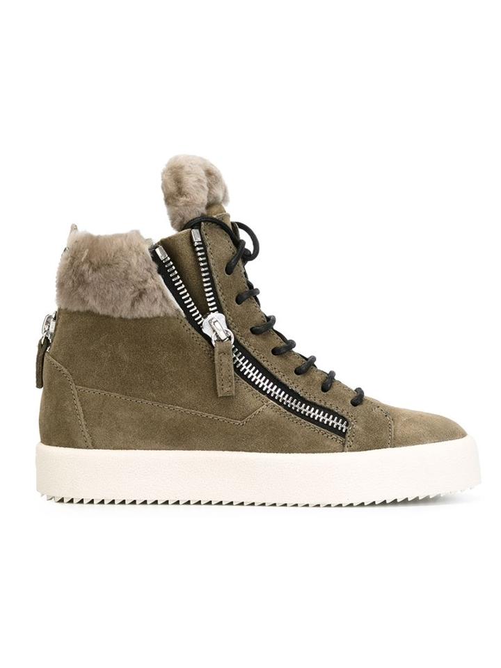 Giuseppe Zanotti Design Faux-fur Trim Hi-top Sneakers